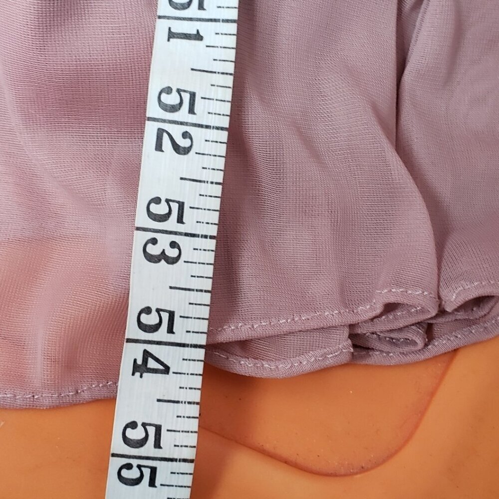 Celavie Long Bodice Lace & Chiffon Gown With SequinWith Rhinestone Mauve Large - Picture 12 of 16